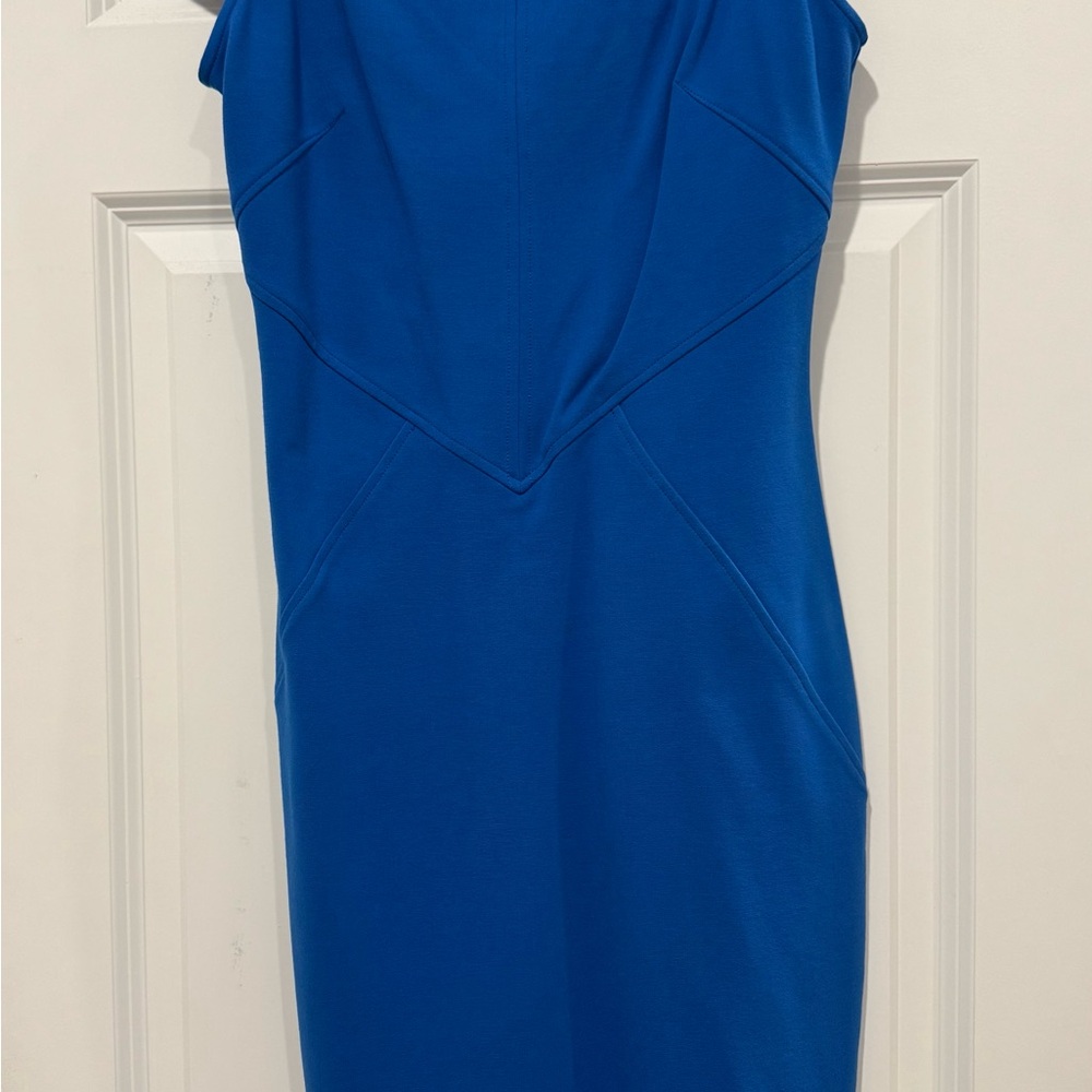 Diane Von Furstenberg Electric Blue Cap-Sleeve “Helen” Sheath Dress | NWT - Picture 2 of 7